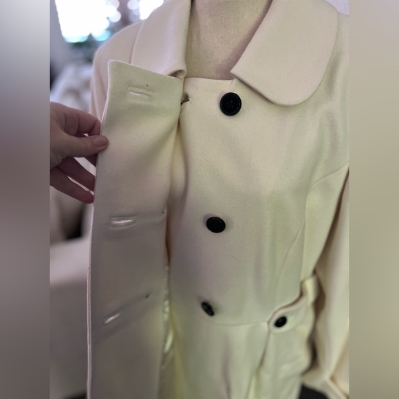 Old Navy - cream longer double breasted peacoat - Picture 4 of 10